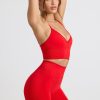 Define Luxe High-Waist Mini Shorts in Red