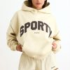 Heavyweight Fleece Oversized Hoodie in Bone