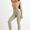 Soft Active High-Waist Leggings in Mineral