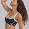 Soft Active Contrast-Trim Sports Bra in Black