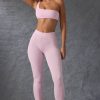 Seamless Rib Leggings in Washed Ice Pink