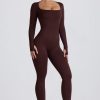 Super Sculpt Seamless Full-Length Jumpsuit in Chocolate