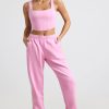 Brushed Jersey Oversized Joggers in Bubblegum Pink
