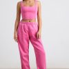 Brushed Jersey Oversized Joggers in Hot Pink