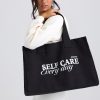 Oversized Canvas Tote Bag in Black