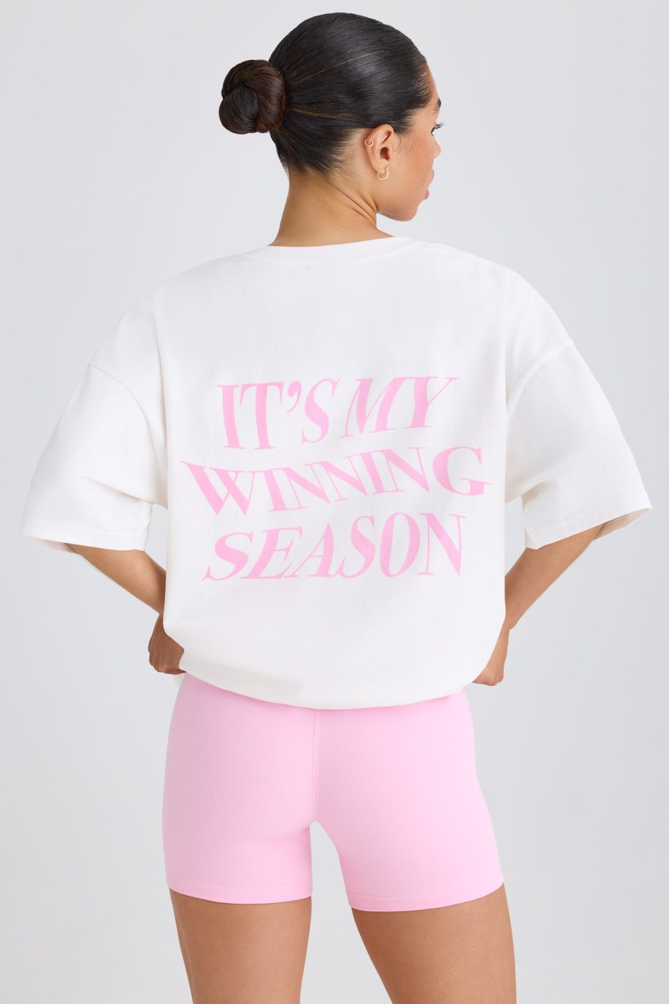 Soft Cotton Jersey Oversized T-Shirt in White