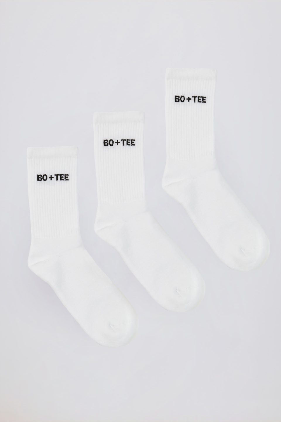 Ribbed Crew Sock Bundle in White