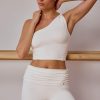 One-Shoulder Twisted Tank Top in Soft White