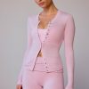 Full-Length Cardigan in Soft Pink