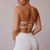 Cross-Back Bandeau Bra in Soft White