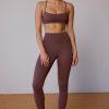 High-Waist Leggings in Taupe Brown