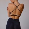 Cross-Back Sports Bra in Black