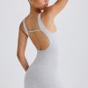 Soft Active Open-Back Unitard in Grey Marl