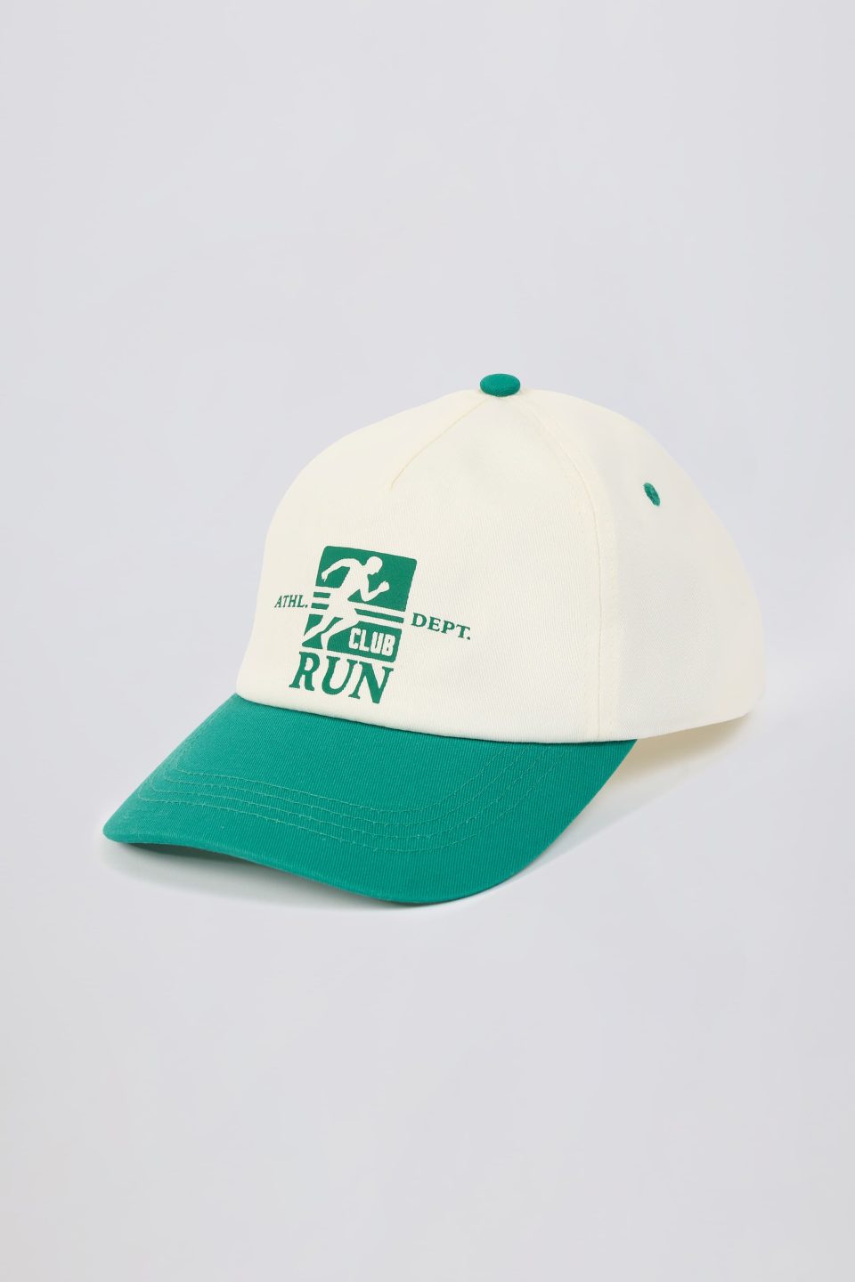 Baseball Cap in White Varsity Green