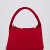Drawstring Puffer Tote Bag in Cherry Red