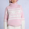 Knit Turtleneck Oversized Jumper in Powder Pink