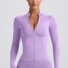 Define Luxe Zip-Up Jacket in Lilac