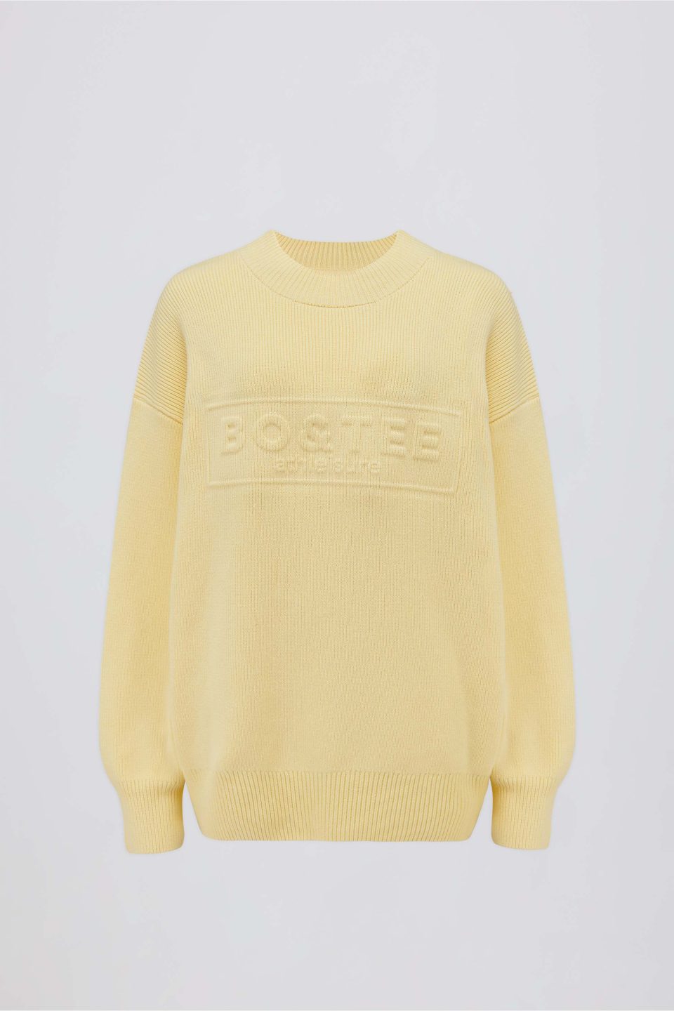 Ribbed Knit Oversized Jumper in Lemon