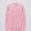 Ribbed Knit Oversized Jumper in Pale Pink