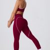 Soft Active Mid-Rise Leggings in Burgundy
