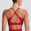 Soft Active V-Neck Sports Bra in Hot Red