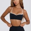 Soft Active Sweetheart-Neck Sports Bra in Black