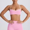 Soft Active Sweetheart-Neck Sports Bra in Baby Pink