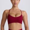 Super Sculpt Seamless Cross-Back Sports Bra in Burgundy