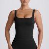 Super Sculpt Seamless Longline Tank Top in Black