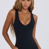 Soft Active V-Neck Tank Top in Black