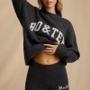 Mid-Rise Knit Mini Shorts in Charcoal Marl