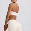 Ruched Mini Shorts in Ivory Marl