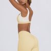 Ruched Mini Shorts in Lemon Marl