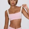 Contrast Sports Bra in Pale Pink Marl