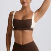 Contrast Sports Bra in Pecan Marl