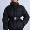 Waterproof Belted Oversized Ski Jacket in Black