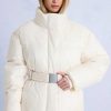 Waterproof Belted Oversized Ski Jacket in Ice