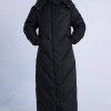 Waterproof Hooded Long Parka Coat in Black
