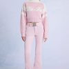Waterproof Belted Ski Salopettes in Powder Pink