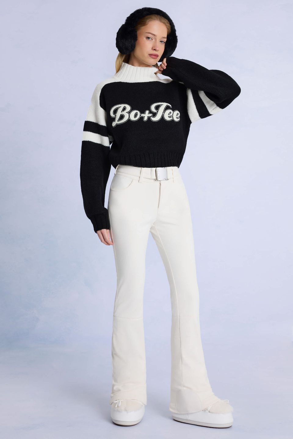 Waterproof Belted Ski Salopettes in Ice