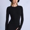Thermal Long Sleeve Top in Black