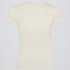 Cut-Out Longline T-Shirt in Cream