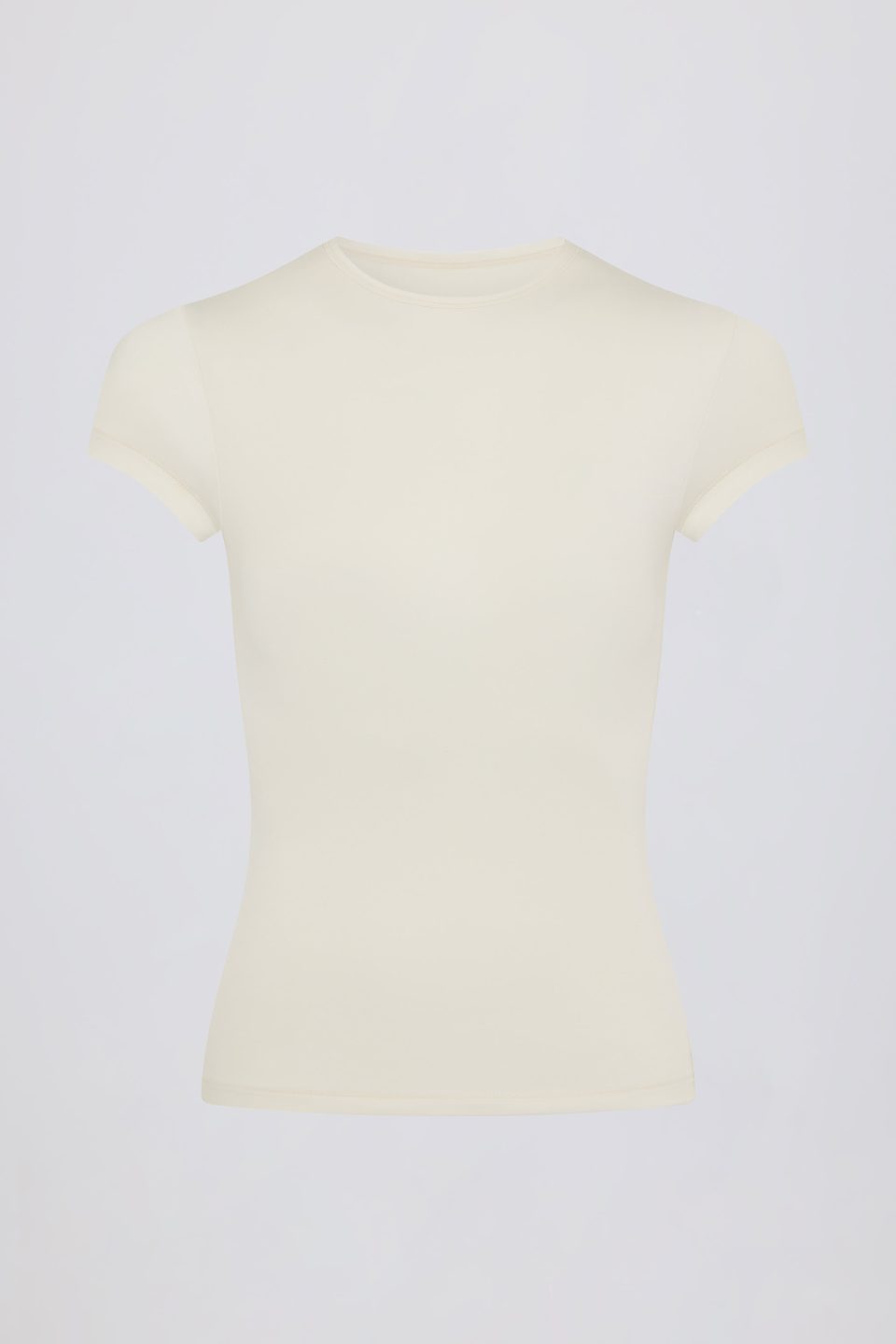 Cut-Out Longline T-Shirt in Cream