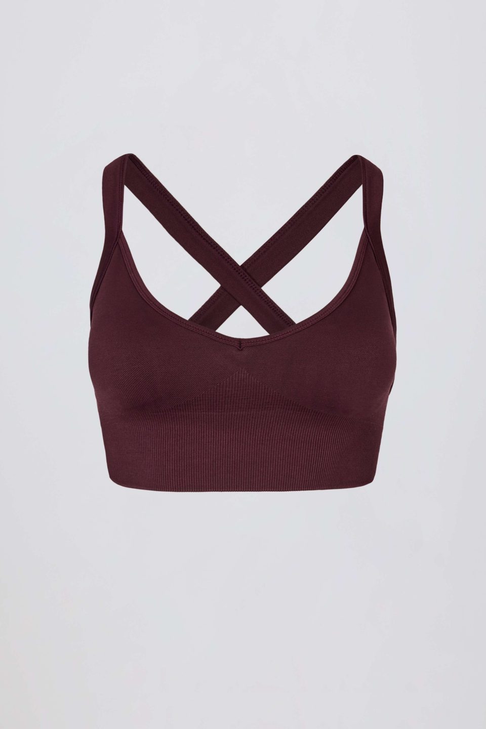 Super Sculpt Seamless Crossback Sports Bra in Burgundy