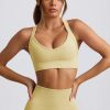 Super Sculpt Seamless Crossback Sports Bra in Butter Yellow