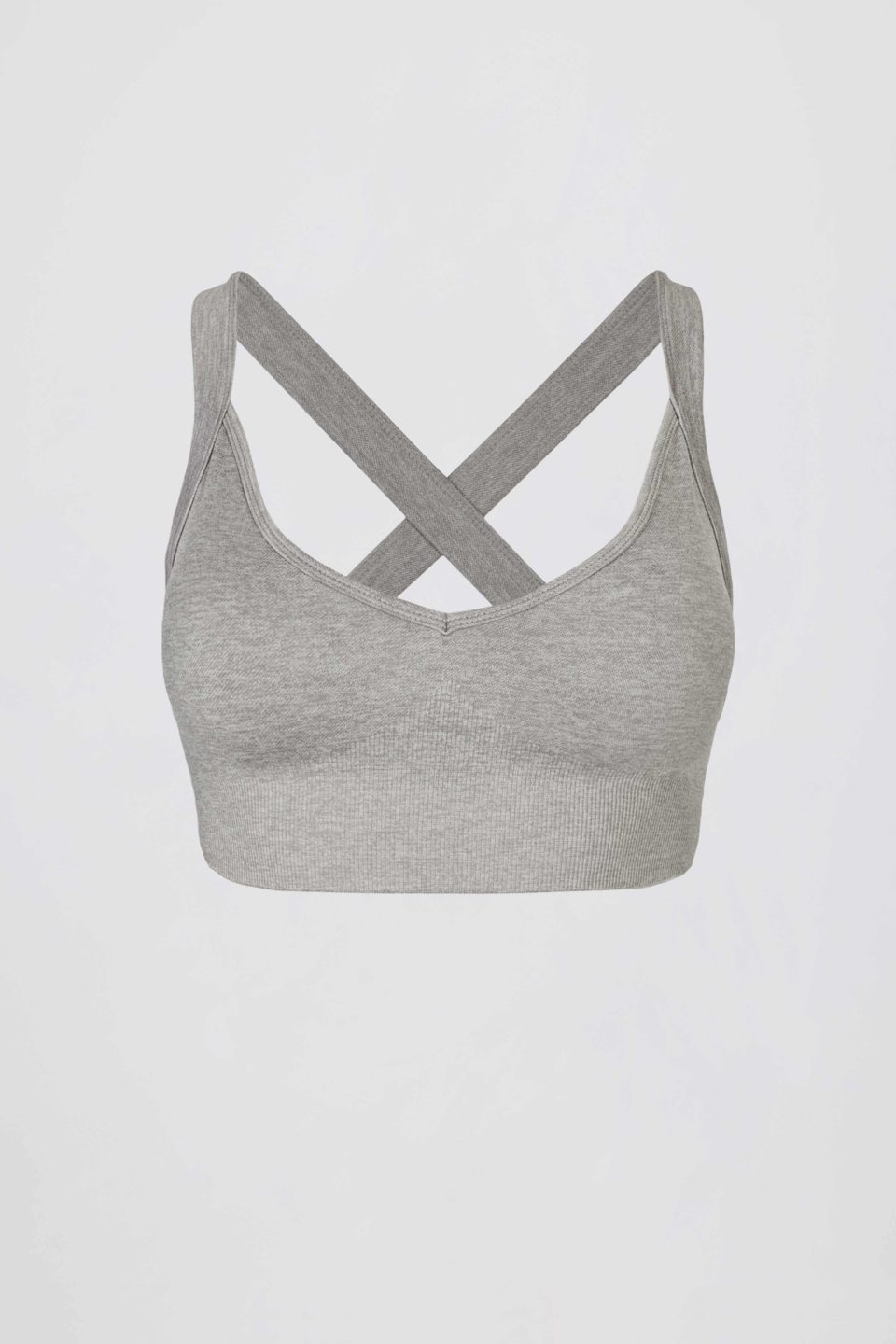 Super Sculpt Seamless Crossback Sports Bra in Grey Marl