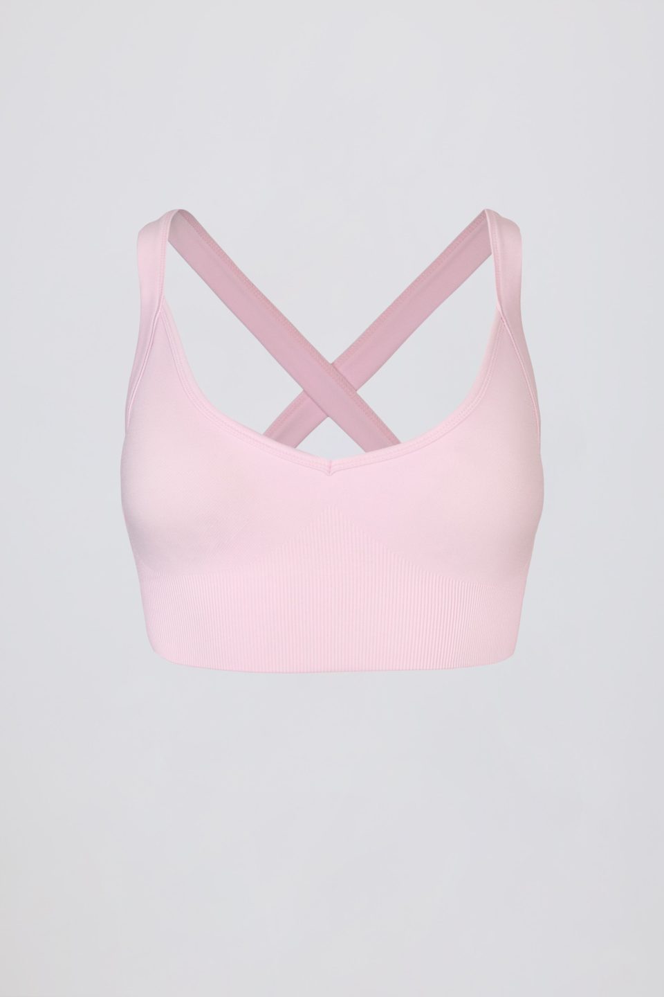 Super Sculpt Seamless Crossback Sports Bra in Powder Pink