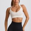 Super Sculpt Seamless Cross-Back Sports Bra in White