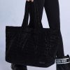 Waterproof Puffer Tote Bag in Black