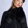 Faux-Fur Gloves in Black